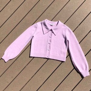 ASOS Glamorous orchard/pale pinkish lilac collared button up sweater